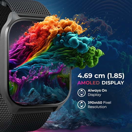 Titan Zeal Premium Metal Smartwatch with 4.69 cm (1.85 inch) AMOLED Display, BT Calling, AI Coach, 100+ Sports Modes, Voice Assistant & IP68 Water Resistance, Rose Gold & Brown Leather