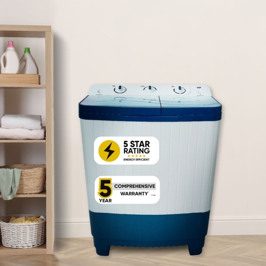 LYF 7.5 Kg 5 Star Semi Automatic Top Loading Washing Machine (LWS-N75ETWBP), Blue