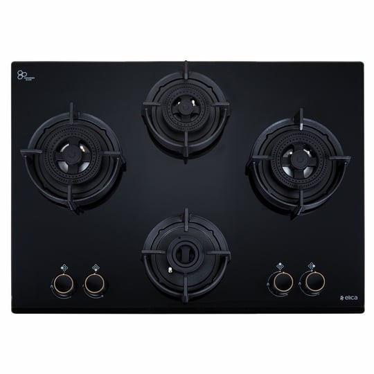 Elica Flexi DFS AB 4B 70 Tx 4 Burners Hob, Black Glass