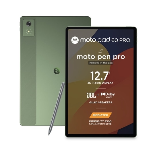 Motorola Pad 60 Pro 32.25 cm (12.7 Inch) Wi-Fi Tablet with Pen, 8 GB RAM, 128 GB ROM, with Gaming MediaTek Dimensity 8300 (PANTONE Bronze Green), ZAG20000IN