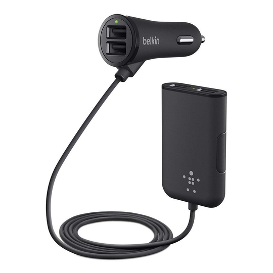 Belkin Road Rockstar F8M935BT06 2.4 Amp Mobile Car Charger with Extending USB Hub