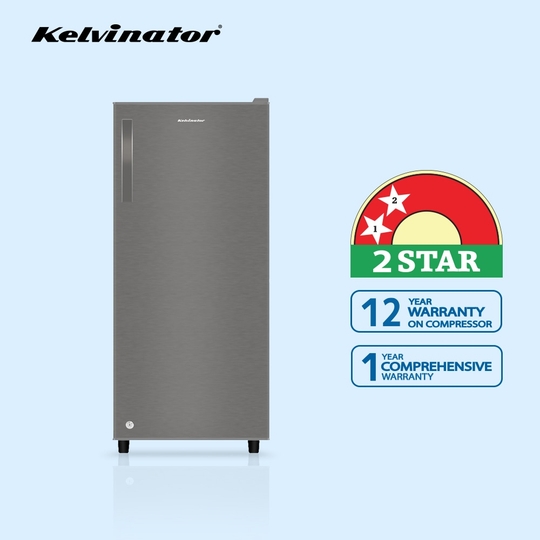 Kelvinator 190 litres 2 Star Single Door Refrigerator Refrigerator, Hairline Silver KRD-A210HSP