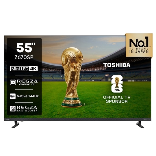 Toshiba 139 cm (55 inch) Ultra HD 4K Mini QLED TV, 55Z670SP, Black