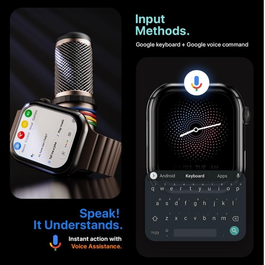 Fire-Boltt Dream Wristphone 5.13 cm (2.02 inch) full Touch screen, Supports 1000+ Smartphone Apps & Other Functions like a 4G LTE Nano-SIM, BT call, Wi-Fi, GPS, 16 GB Storage, 800 mAh (Shadow Glide)