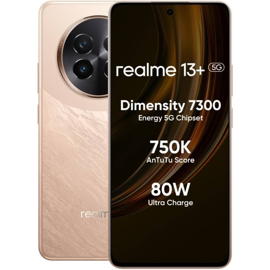 Realme 13 Plus 5G 256 GB, 8 GB RAM, Victory Gold, Mobile Phone