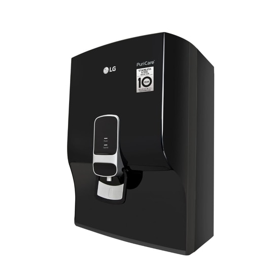 LG WW131NF 8 L Water Purifier, RO + Dual Protection Airtight Stainless Steel Tank, Digital Sterilizing Care, Premium Black, Wall Mount