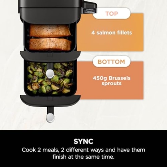 Ninja Double Stack 7.6 L Air Fryer, Black, SL300IN