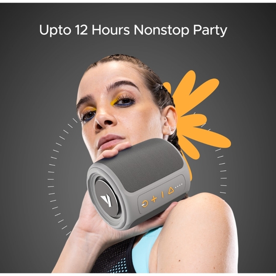 boAt Stone 352 Bluetooth Speaker with 10 W RMS Stereo Sound, IPX7 Water Resistance, TWS Feature, Up to 12 H Total Playtime, Multi-Compatibility Modes and Type-C Charging (Groovy Grey)