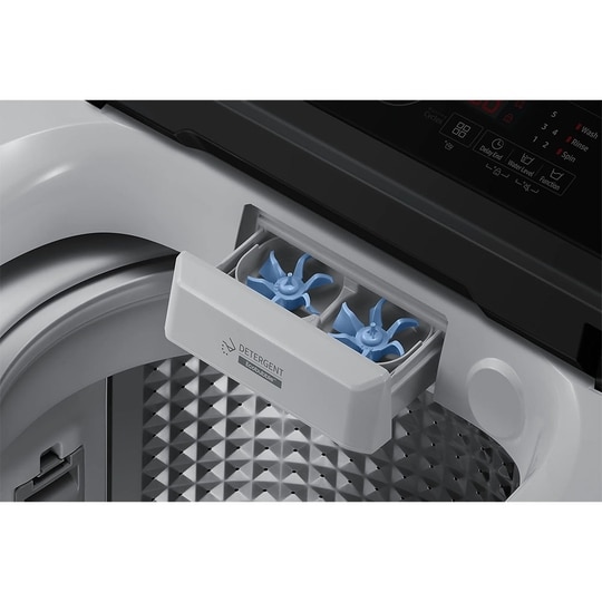 Samsung 7 kg Top Load, Ecobuble Technology, 700 RPM, Direct Inverter Motor, Dual Wing Pulsator, Middle Black, 5 Star (WA70BG4441BY)