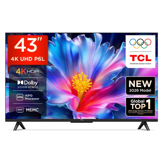 TCL 43P6L 109.22 cm (43 inch) Ultra HD Google TV, Black