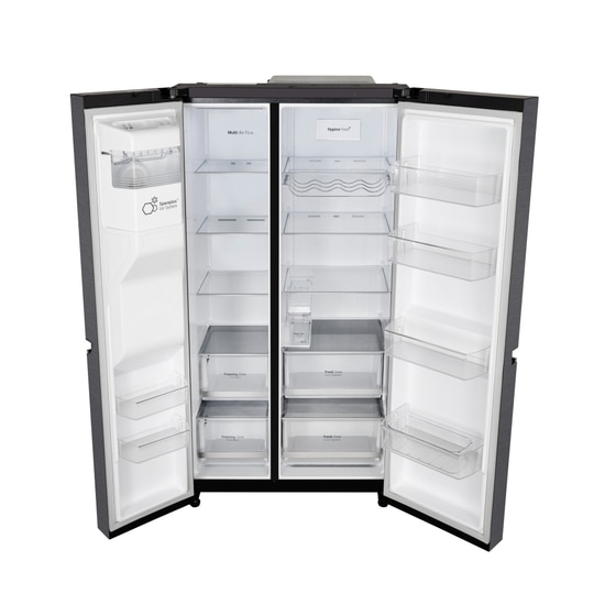 LG 630 L 3 Star Frost Free Side by Side Refrigerator, Matt Black, L257CMC3