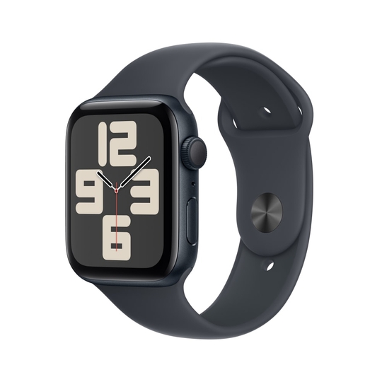 Apple Watch SE GPS 44 mm Midnight Aluminium Case with Midnight Sport Band - M/L