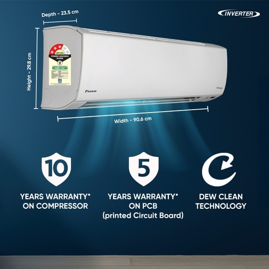Daikin Premium 1.5 Ton 3 Star Inverter Split AC (Copper Condenser, ATKL50XV, White)