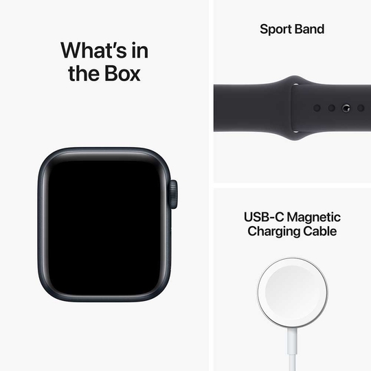 Apple Watch SE (2nd Generation) GPS 40mm Midnight Aluminium Case with Midnight Sport Band, 3rd Gen Optical Heart Sensor, Crash Detection, Fall Detection, 32 GB Capacity, 64-bit dual-core processor