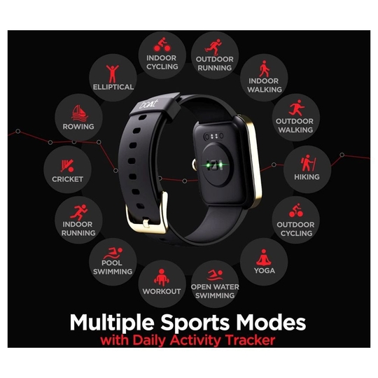 boAt Xtend Smart Watch with Alexa Built-in, 4.29 cm (1.69 inch) HD Display, Multiple Watch Faces, Stress Monitor, HR & SpO2 Monitoring, 14 Sports Modes, Sleep Monitor, 5 ATM & 7 Days Battery Life( Pitch Black)