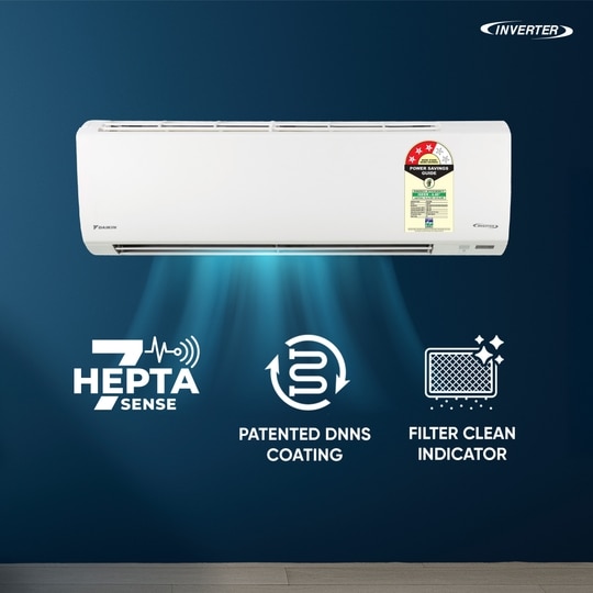 Daikin Premium 1.5 Ton 3 Star Inverter Split AC (Copper Condenser, ATKL50XV, White)