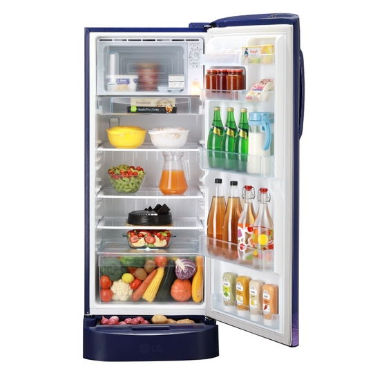 LG GL-D241ABMU 224 L 5 Star Direct Cool Single Door Refrigerator with Base Stand Drawer, Blue Marvel