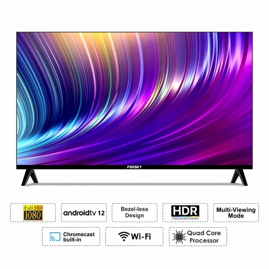 Foxsky 109 cm (43 inch) Full HD Smart LED TV 43FS-Voice (Black) 2025