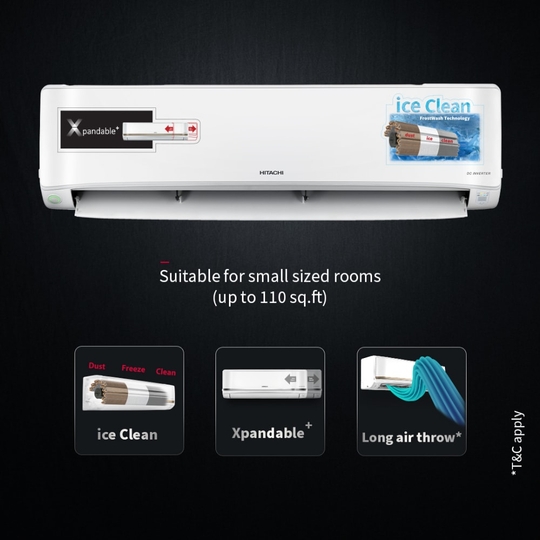 Hitachi 1 Ton 5 Star Inverter Split AC, RAS.G512PCAISF (Ice Clean, Ambience Light, Silent Airhexa Sensor, 100 Percent Copper, 2023 Launch)