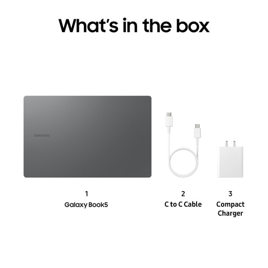 Samsung Galaxy Book5 NP750XHD-KD1IN Standard Laptop (AI enabled Intel Core Ultra 5 225U/16 GB/512 GB/Intel Graphics/Windows 11 Home/MS Office Home & Student 2024, Galaxy Ecosystem Apps/Full HD), 39.62 cm - 15.6 inch, Gray