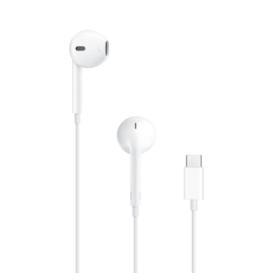 Apple USB Type C EarPods with mic, Sweat and Water Resistant, High Quality Audio, Circular Earbuds, Deep, rich bass tones, Control music and video playback, Answer and end calls, White