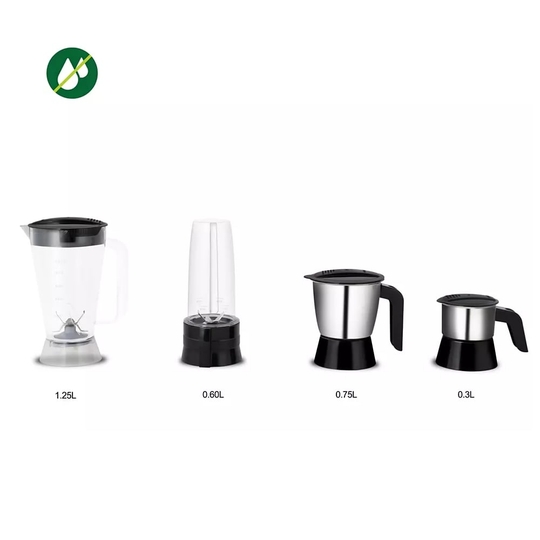 Philips HL7580/00 Viva Collection, 600 Waatts, 4Jars, Juicer Mixer Grinder, Dishwasher Safe, Higher Torque Density Motor, Carbon Black/Cashmere Grey