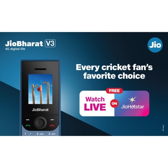JioBharat V3 4G Keypad Phone with Safety Shield Feature, JioTV, JioHotstar, JioSaavn, JioPay (UPI & SoundPay), LED Torch, Digital Camera, 1000 mAh Battery, Blue, Locked for Jio Network