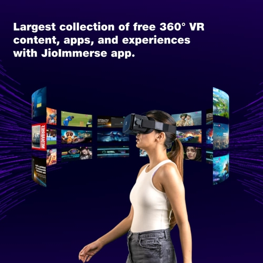 JioDive VR Headset Immersive 360 Degree Viewing Experience Live Sports, Movies, TV Shows & Live TV Channels VR Games & YouTube 360 Supports 4.7-6.7 inch Android & iOS Phones Black