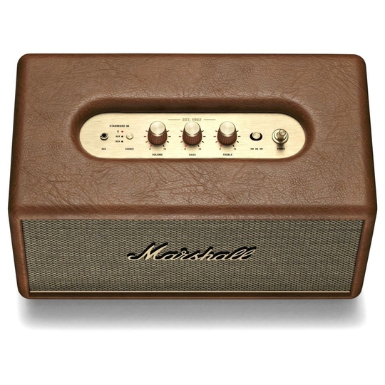 Marshall Stanmore III Bluetooth Speaker with Volume Control Knob, Bass-Reflex, Play/Pause Button, Room Filling Sound, Brown