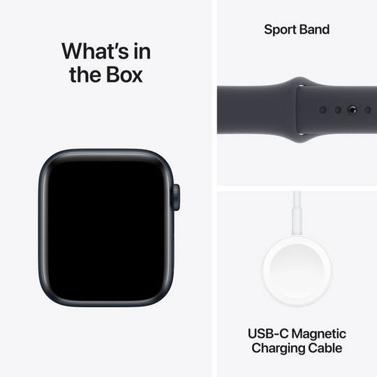 Apple Watch SE GPS 44 mm Midnight Aluminium Case with Midnight Sport Band - M/L