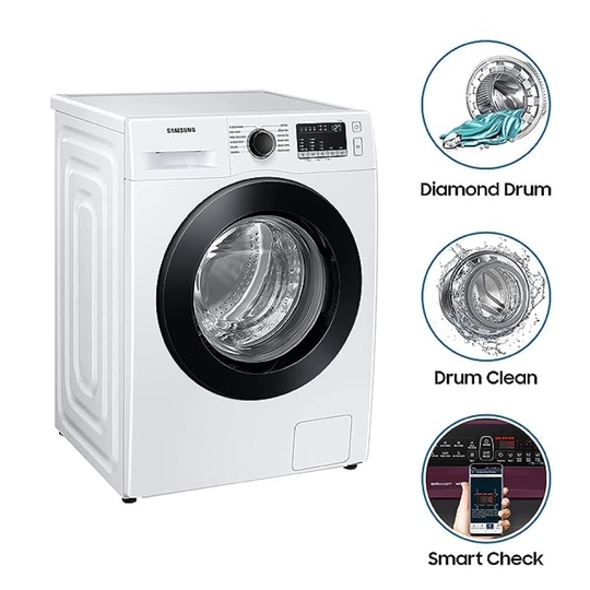 Samsung 8 Kg 5 Star Inverter with Hygiene Steam Fully-Automatic Front Loading Washing Machine (WW80T4040CE1TL, White, In-built Heater)
