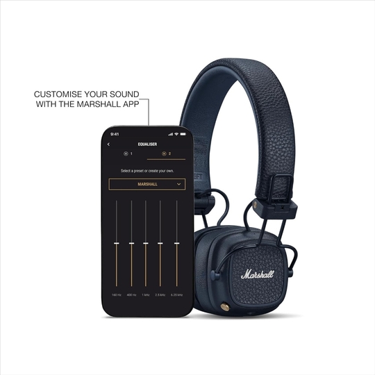 Marshall Major V On Ear Bluetooth Headphone, Midnight Blue