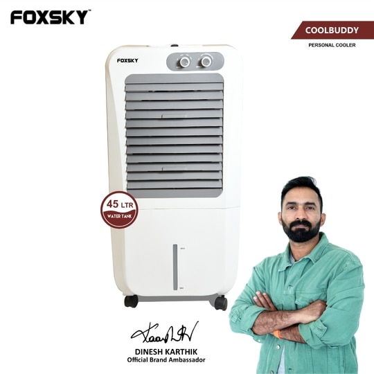 Foxsky Coolbuddy 45 L Personal Air Cooler with Honeycomb Cooling Pads, 100% Copper Motor