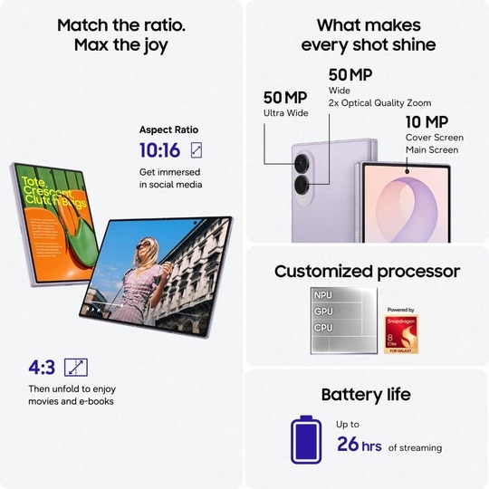 Samsung Galaxy Z Fold8 5G 512 GB, 12 GB RAM, Graphite, Mobile Phone