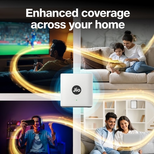 Jio AX6000 Universal Wi-Fi 6 Router, Dual Band, Mesh Ready, Gaming Router, Upto 6 Gbps Speed, 8K Streaming, WPA3 Advanced Security, MU-MIMO, OFDMA, Wide Coverage, Easy Setup, JioHome App, (JIDU6801 IN)