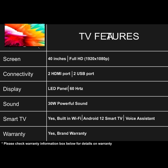 Foxsky 101 cm (40 inch) Full HD Smart LED TV 40FS-Voice (Black) 2025