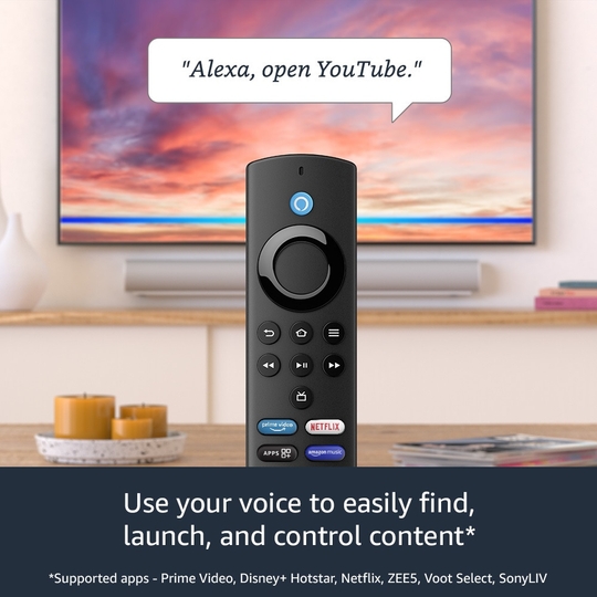 Fire TV Stick Lite with all-new Alexa Voice Remote Lite (no TV controls), now with App controls, 2022 release