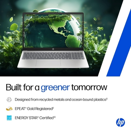 HP OmniBook 5 NGAI 14-he0015QU Standard Laptop (Snapdragon X X1-26-100/16 GB /1 TB SSD/Qualcomm Adreno GPU/Windows 11 Home/MS Office Home 2024 + 1 year M365 Basic/Full HD), 35.6 cm - 14 inch, Glacier Silver Aluminum