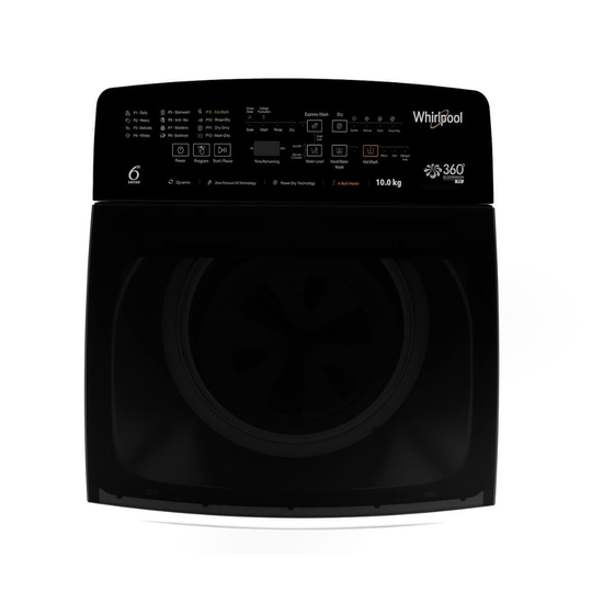 Whirlpool 10 kg Fully Automatic Top Loading Washing Machine, 360BWPROH10, Black, Graphite