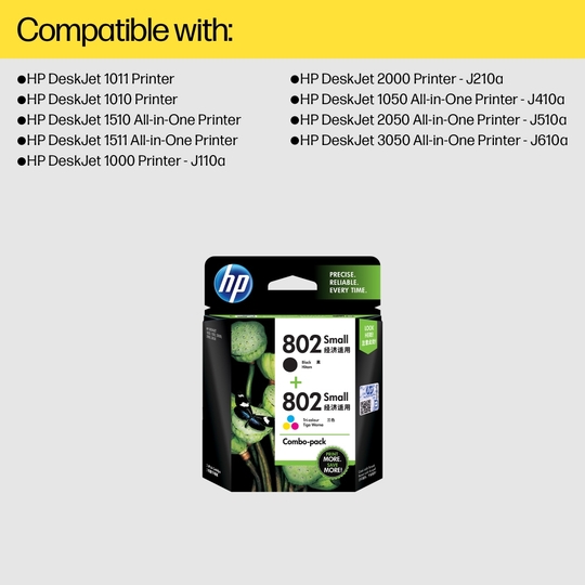HP 802 Ink Cartridge, Tri-color