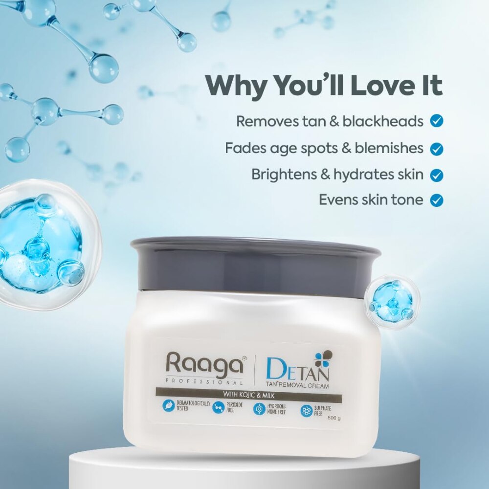 Gabru Raaga Detan Tan Removal Cream 500 g Kojic & Milk Enriched - Image 2