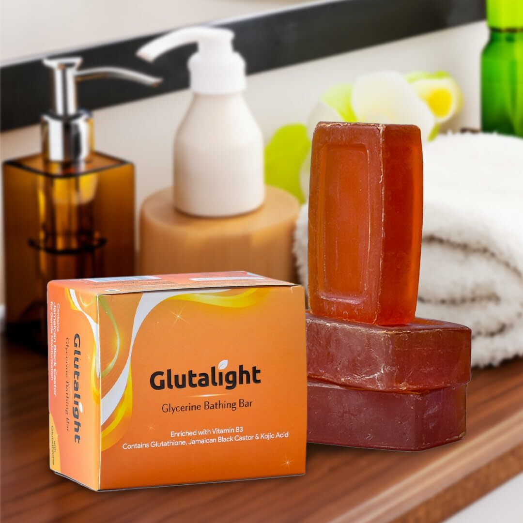 Buy Glutalight Glycerin Soap| Glutathione | Kojic acid soap | Skin Brightening & Lightening Soap | With goodness of Black Castor| Bath Soap