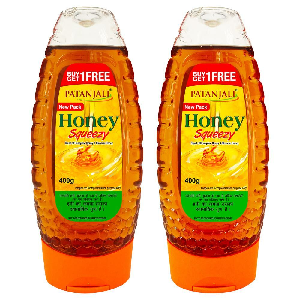 Patanjali Honey Squeezy 1+1 Combo, 400g Bottle at ₹99 (70% Off) – JioMart