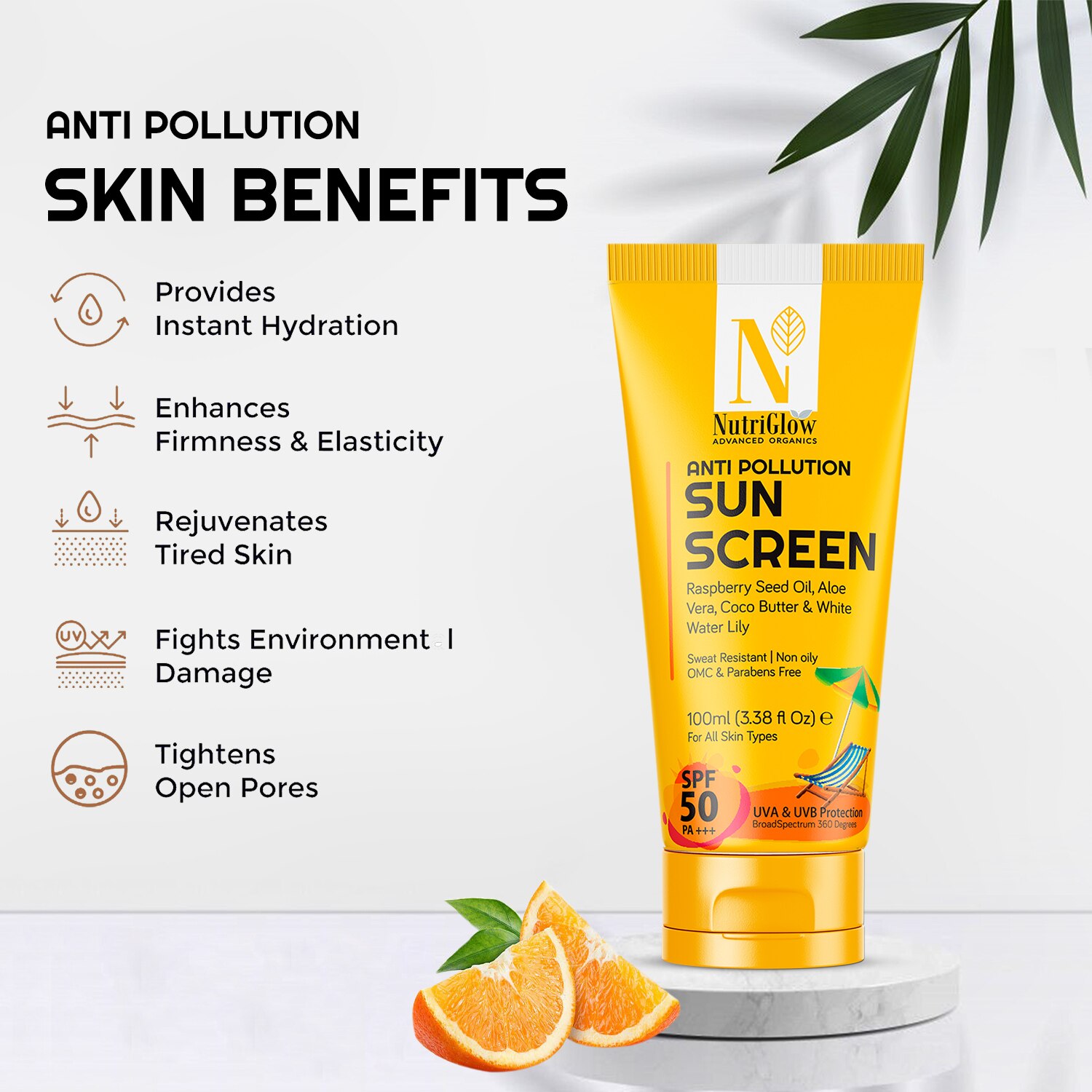 NutriGlow Anti Pollution Sunscreen SPF 50 PA+++ 100ml 1 Pieces - Image 4
