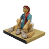 pujaNpujari Golu Dolls Fish Seller Kolu Bommalu / Bommai for Dussera / Navaratri Decorative Showpiece - 10 cm (Clay, Multicolor)