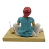 pujaNpujari Golu Dolls Fish Seller Kolu Bommalu / Bommai for Dussera / Navaratri Decorative Showpiece - 10 cm (Clay, Multicolor)