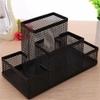 Fixily Mesh Pen Holder | 4 Compartment Metal Pencil Case | Desk Organizer Stand | Office, Home & School Use | Storage Rack (Black)
