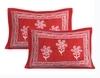 HOME@SHOP 144 TC Cotton Double Printed Flat Bedsheet (Pack of 1, Red)