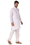 Preen Men White Solid Cotton Blend Kurta and Pyjama Set