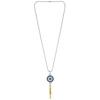 Memoir  Bass Gold bar evil eye pendant